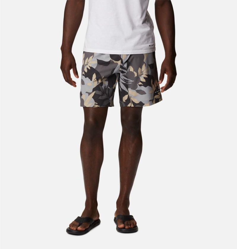 Grey Men\'s Columbia Summertide Stretch Printed Shorts | SXJHD-0549