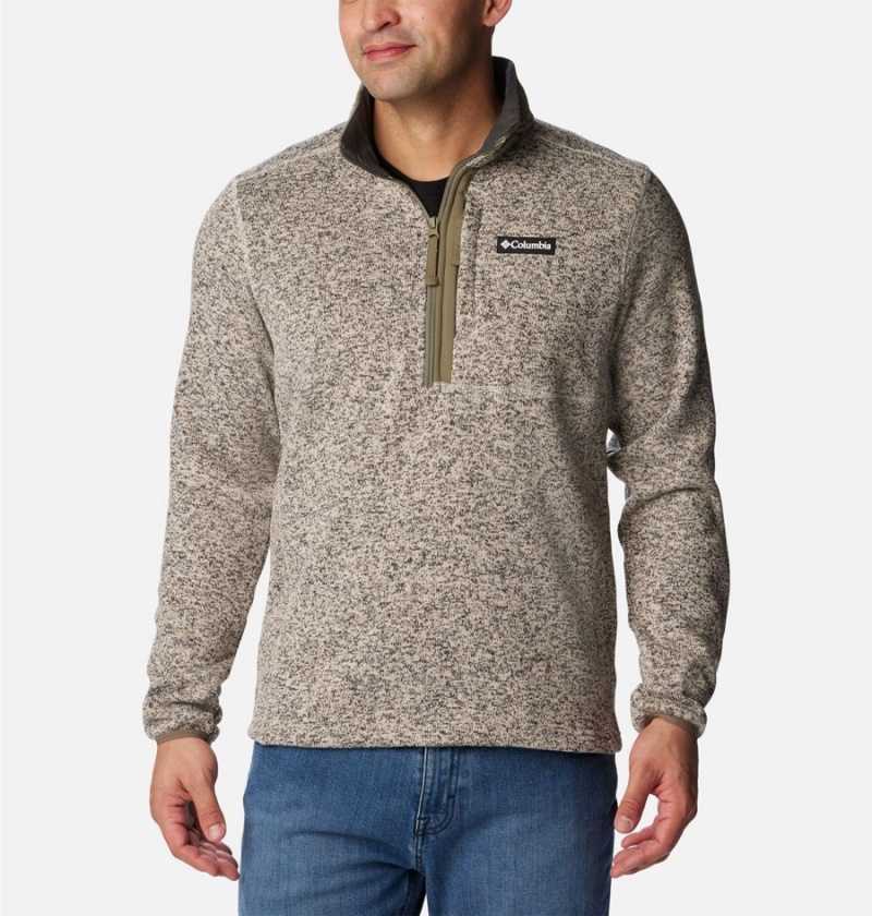 Grey Men\'s Columbia Sweater Weather Fleece Half Zip Pullover | GTUYH-9153