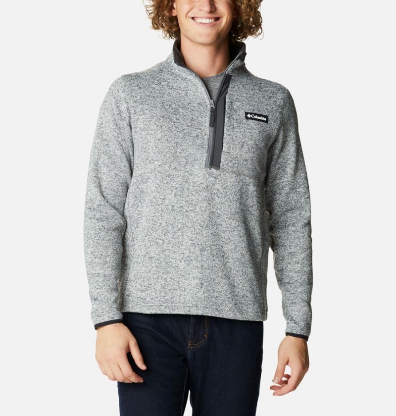 Grey Men\'s Columbia Sweater Weather Fleece Half Zip Pullover | CIREJ-7896