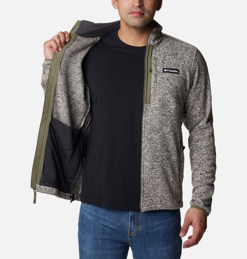 Grey Men's Columbia Sweater Weather Full Zip Fleece Jacket | QFOZK-8639