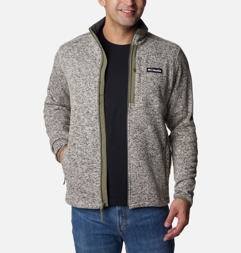 Grey Men's Columbia Sweater Weather Full Zip Fleece Jacket | QFOZK-8639