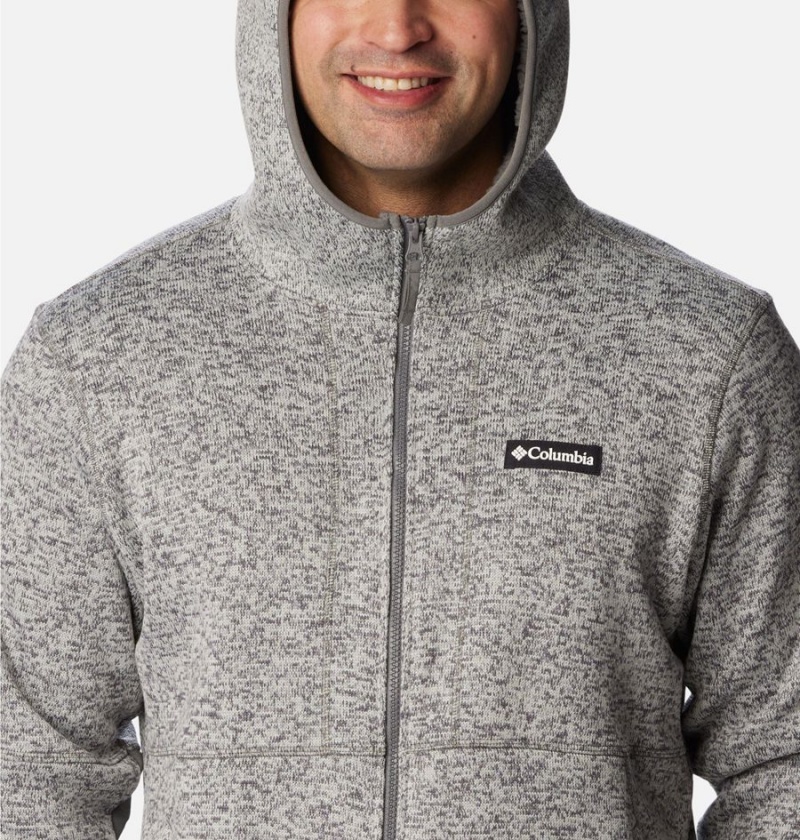 Grey Men's Columbia Sweater Weather Full Zip Hoodie Fleece Jacket | WLHCD-3529