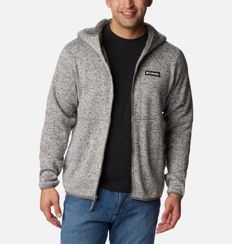 Grey Men's Columbia Sweater Weather Full Zip Hoodie Fleece Jacket | WLHCD-3529