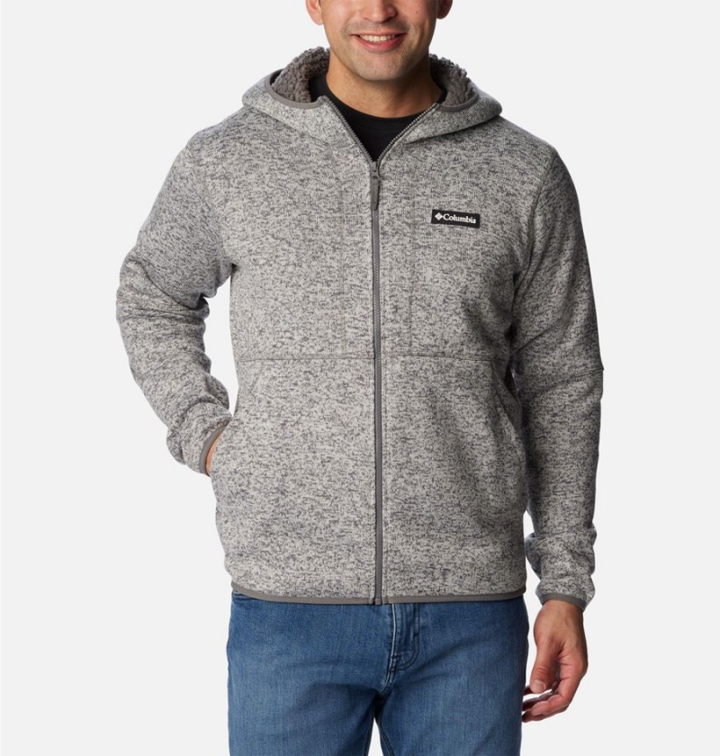 Grey Men\'s Columbia Sweater Weather Full Zip Hoodie Fleece Jacket | WLHCD-3529