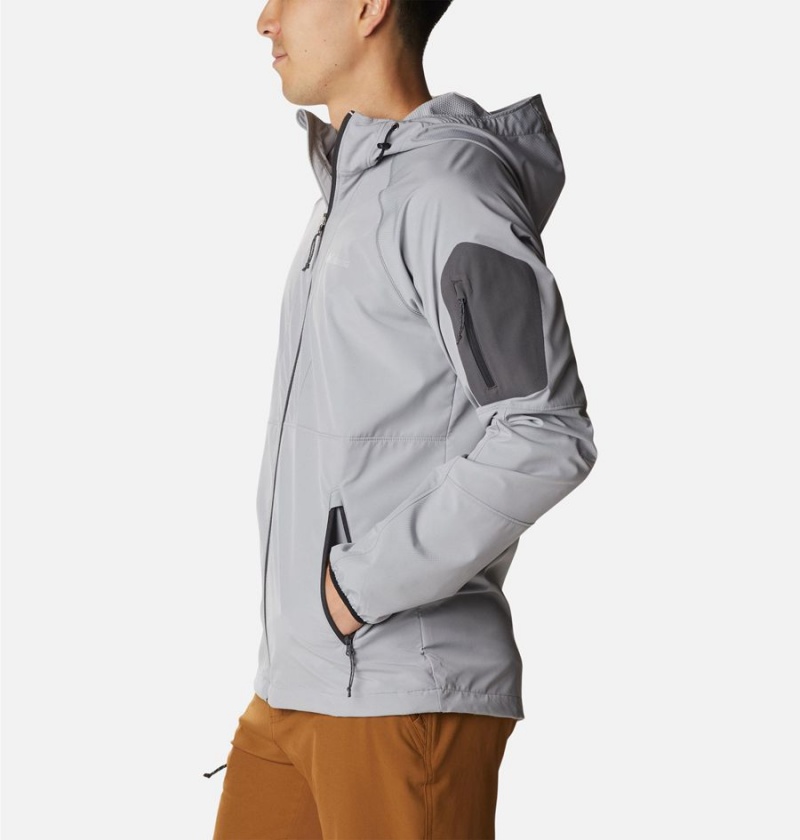 Grey Men's Columbia Tall Heights Hooded Softshell Jackets | QGHMP-2978