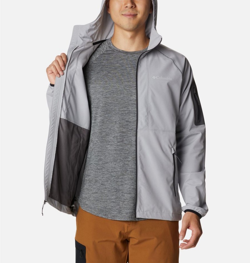 Grey Men's Columbia Tall Heights Hooded Softshell Jackets | QGHMP-2978