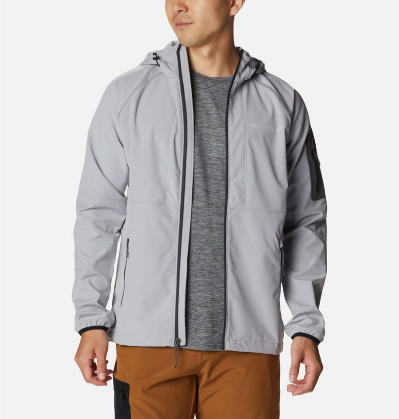 Grey Men's Columbia Tall Heights Hooded Softshell Jackets | QGHMP-2978