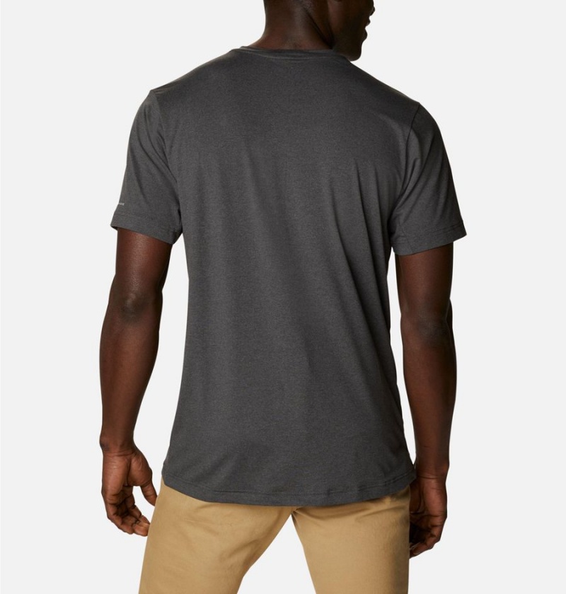 Grey Men's Columbia Tech Trail Crew Neck T-Shirt | ELQMA-1352