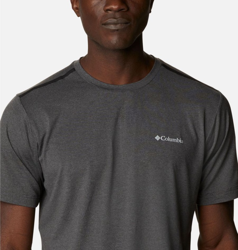 Grey Men's Columbia Tech Trail Crew Neck T-Shirt | ELQMA-1352