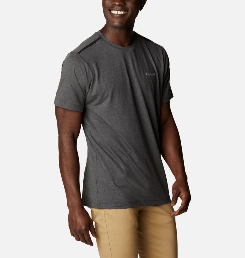 Grey Men's Columbia Tech Trail Crew Neck T-Shirt | ELQMA-1352