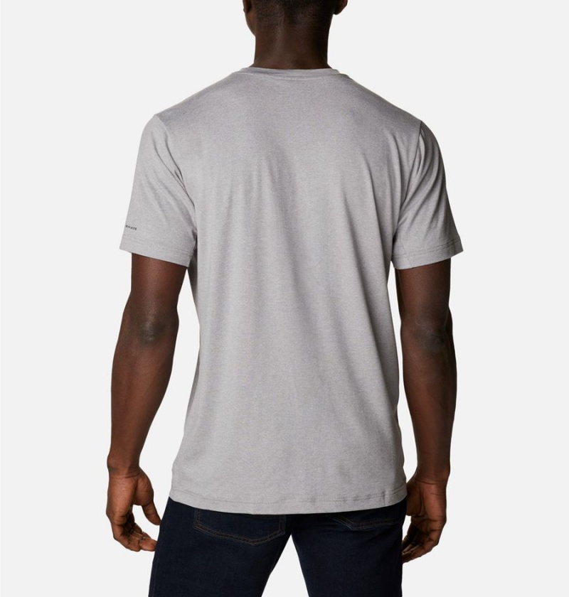 Grey Men's Columbia Tech Trail Crew Neck T-Shirt | CHEZM-8643