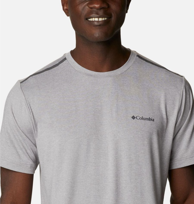 Grey Men's Columbia Tech Trail Crew Neck T-Shirt | CHEZM-8643