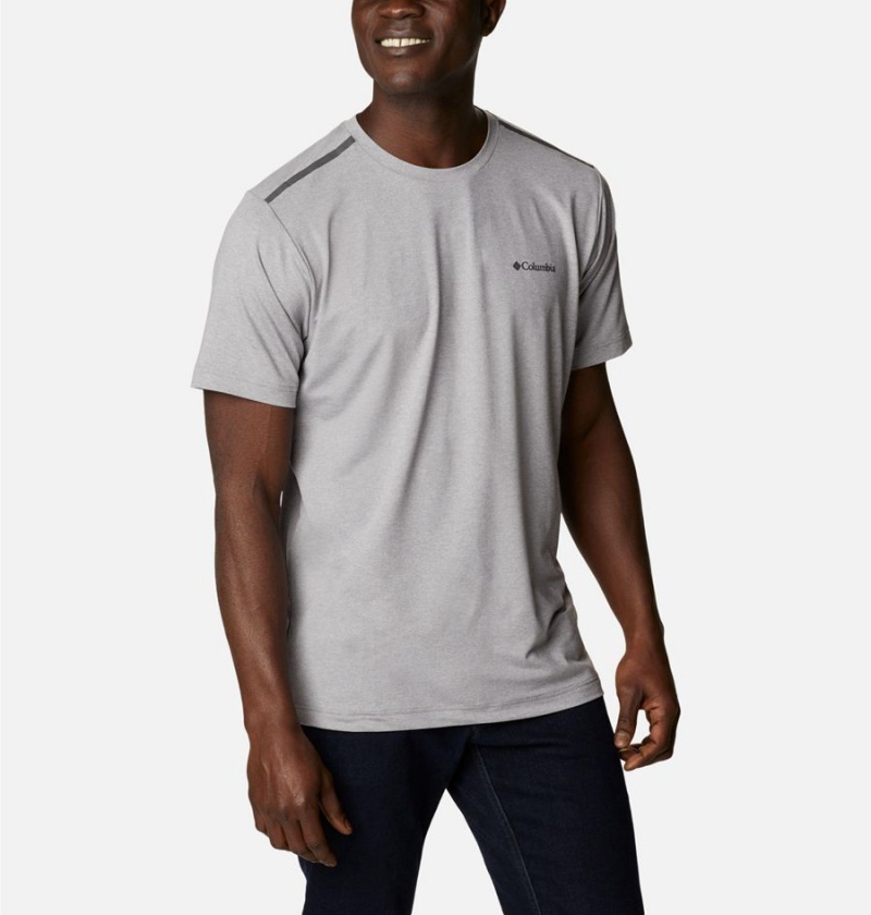 Grey Men's Columbia Tech Trail Crew Neck T-Shirt | CHEZM-8643