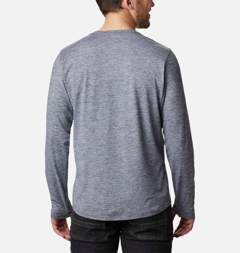 Grey Men's Columbia Tech Trail Long Sleeve Crew II T-Shirt | HVLUG-4236