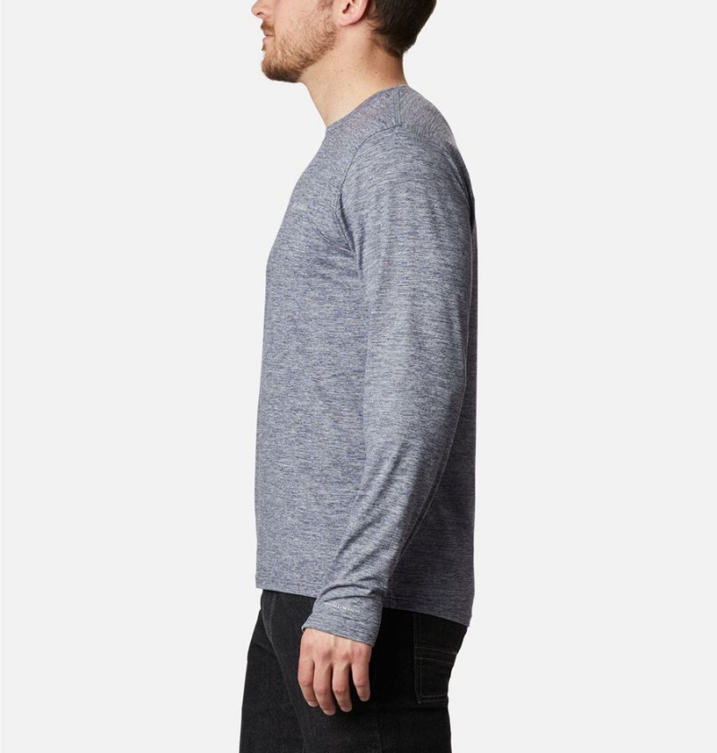 Grey Men's Columbia Tech Trail Long Sleeve Crew II T-Shirt | HVLUG-4236