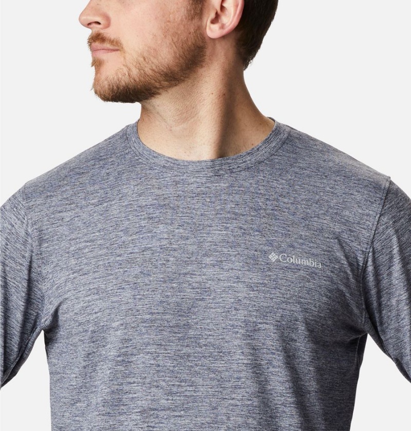 Grey Men's Columbia Tech Trail Long Sleeve Crew II T-Shirt | HVLUG-4236