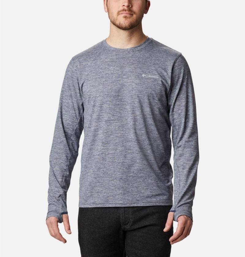 Grey Men\'s Columbia Tech Trail Long Sleeve Crew II T-Shirt | HVLUG-4236