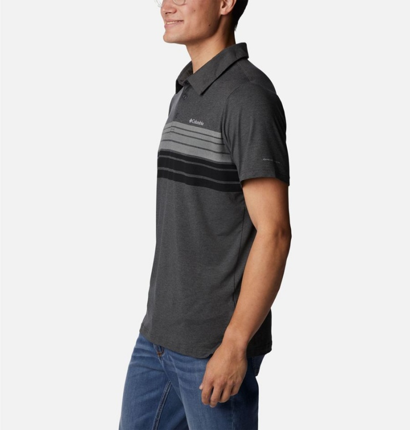 Grey Men's Columbia Tech Trail Novelty Polo Shirt | LWKOF-6971