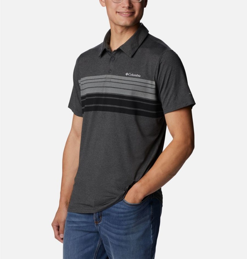 Grey Men's Columbia Tech Trail Novelty Polo Shirt | LWKOF-6971