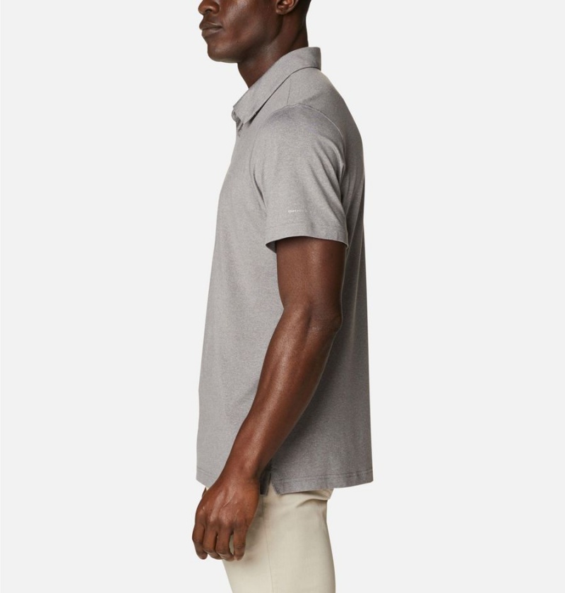 Grey Men's Columbia Tech Trail Polo Shirt | FIKSE-9132