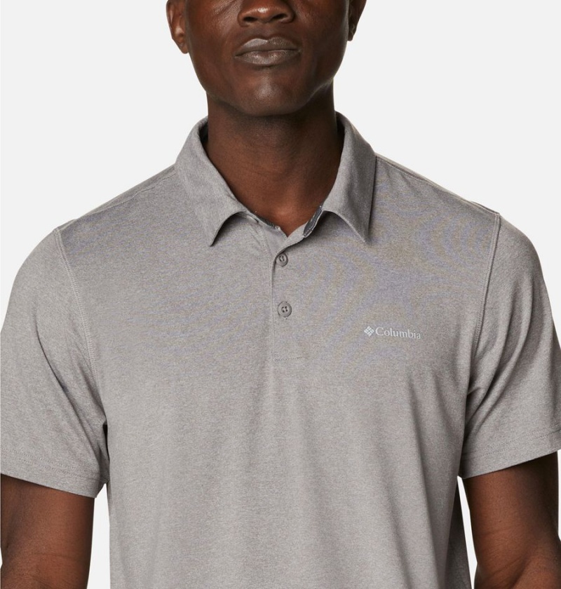 Grey Men's Columbia Tech Trail Polo Shirt | FIKSE-9132