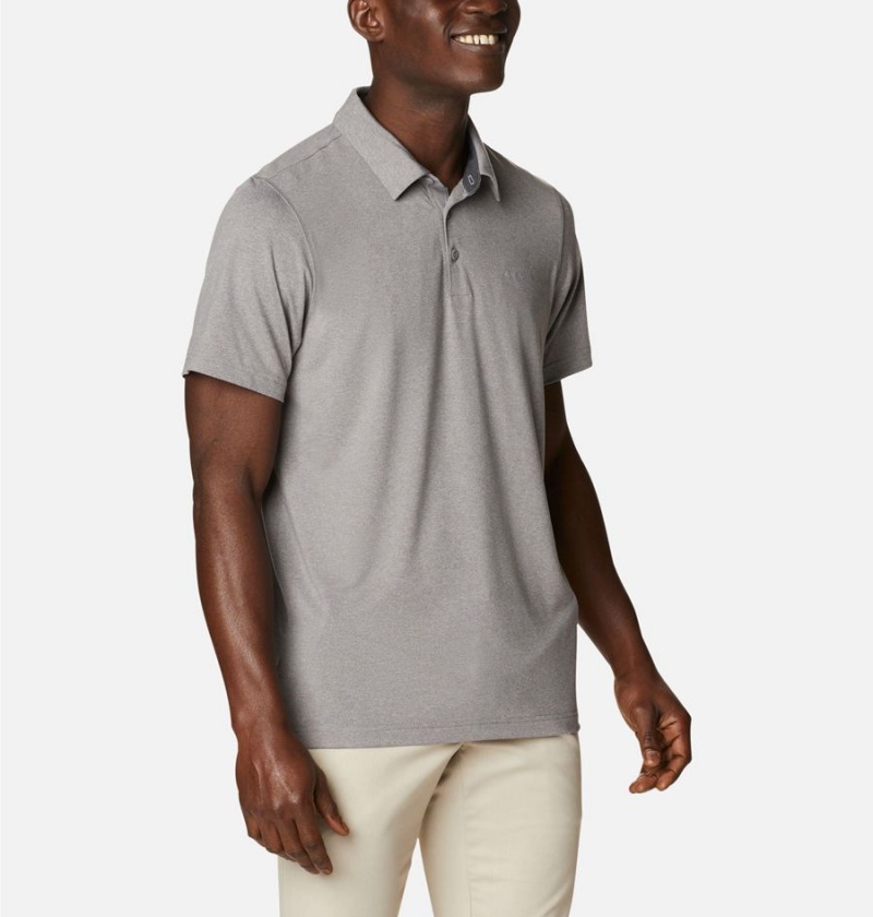 Grey Men's Columbia Tech Trail Polo Shirt | FIKSE-9132