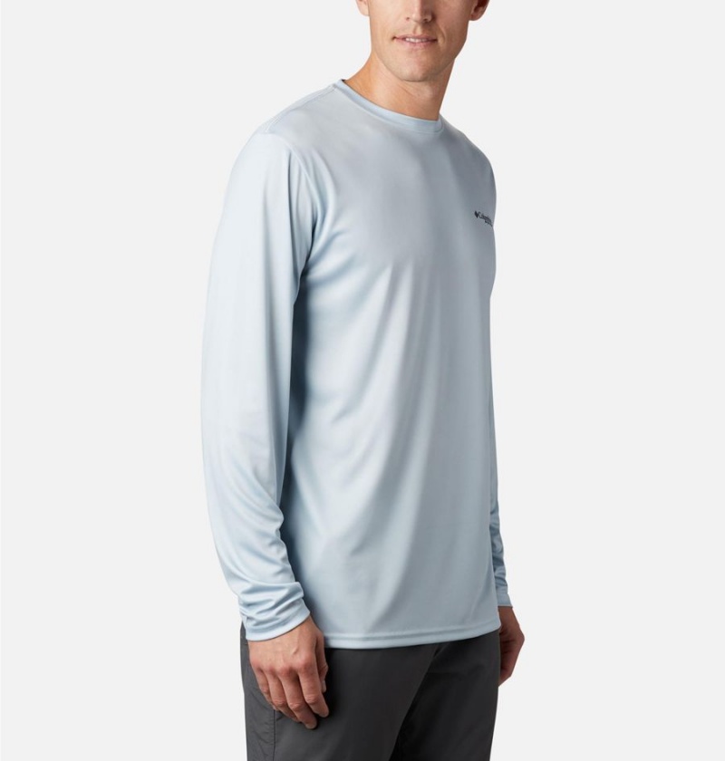 Grey Men's Columbia Terminal Tackle PFG Fish Flag Long Sleeve T-Shirt | UTSYQ-9563