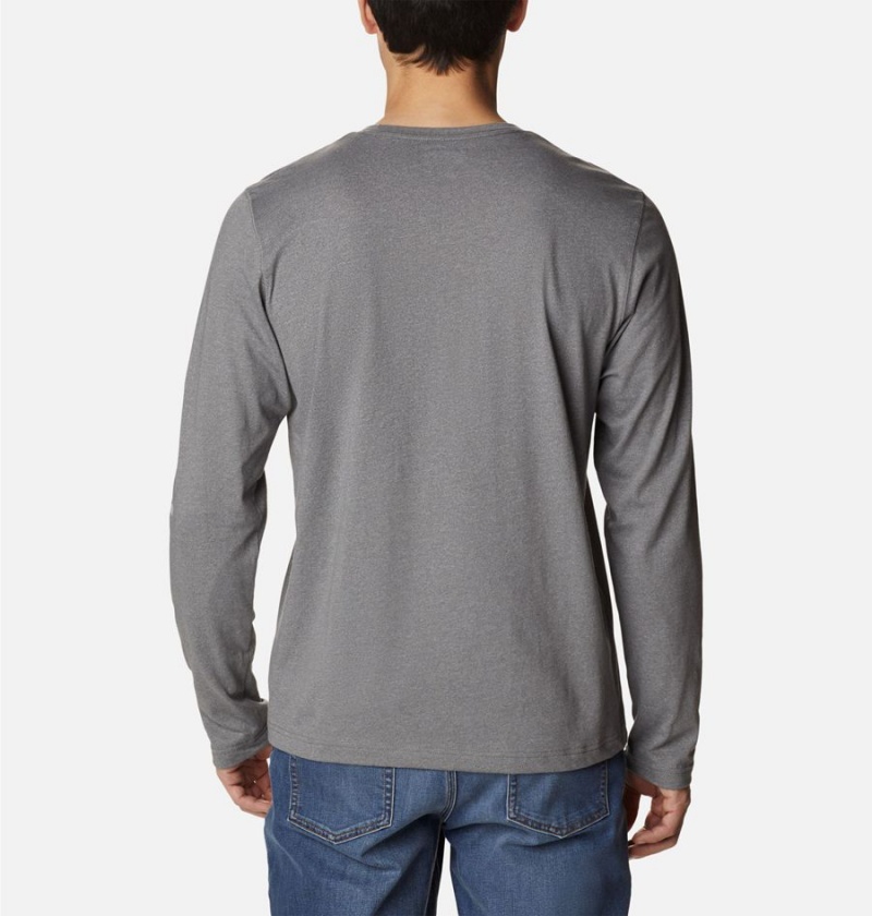 Grey Men's Columbia Thistletown Hills Long Sleeve Logo T-Shirt | SFEVD-5867