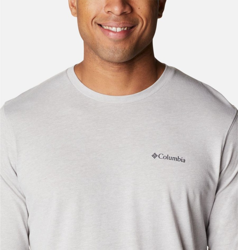 Grey Men's Columbia Thistletown Hills Long Sleeve Crew T-Shirt | ALNJM-2849