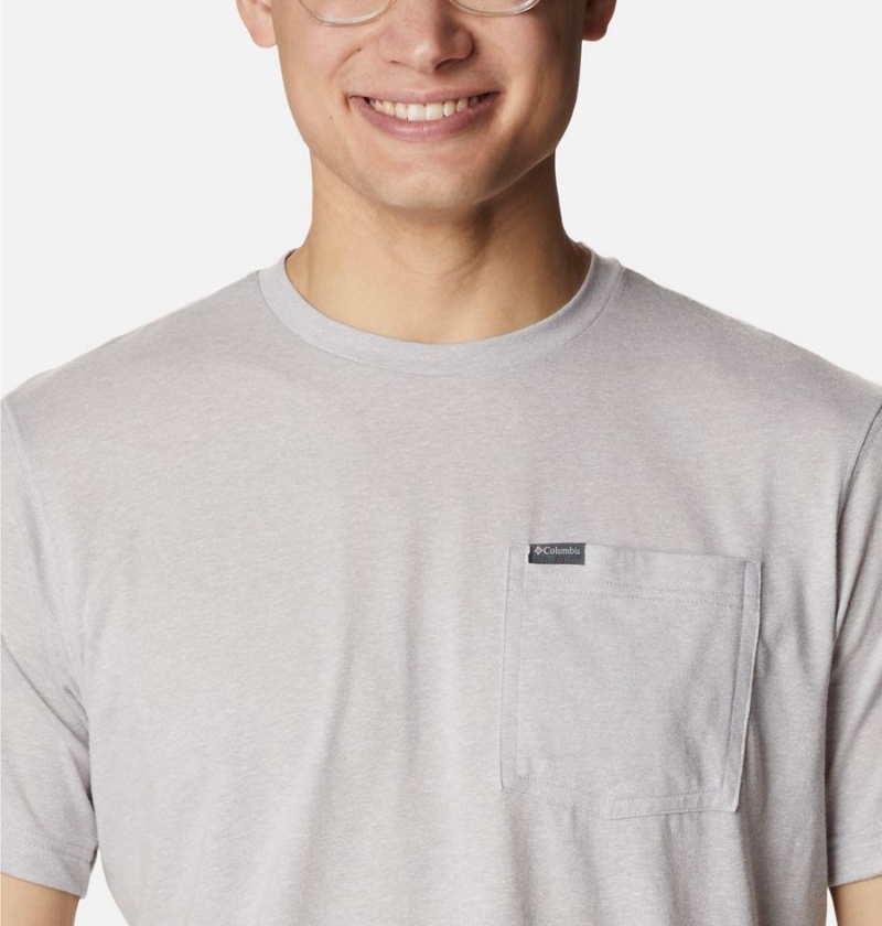 Grey Men's Columbia Thistletown Hills Pocket T-Shirt | QSBDZ-7342