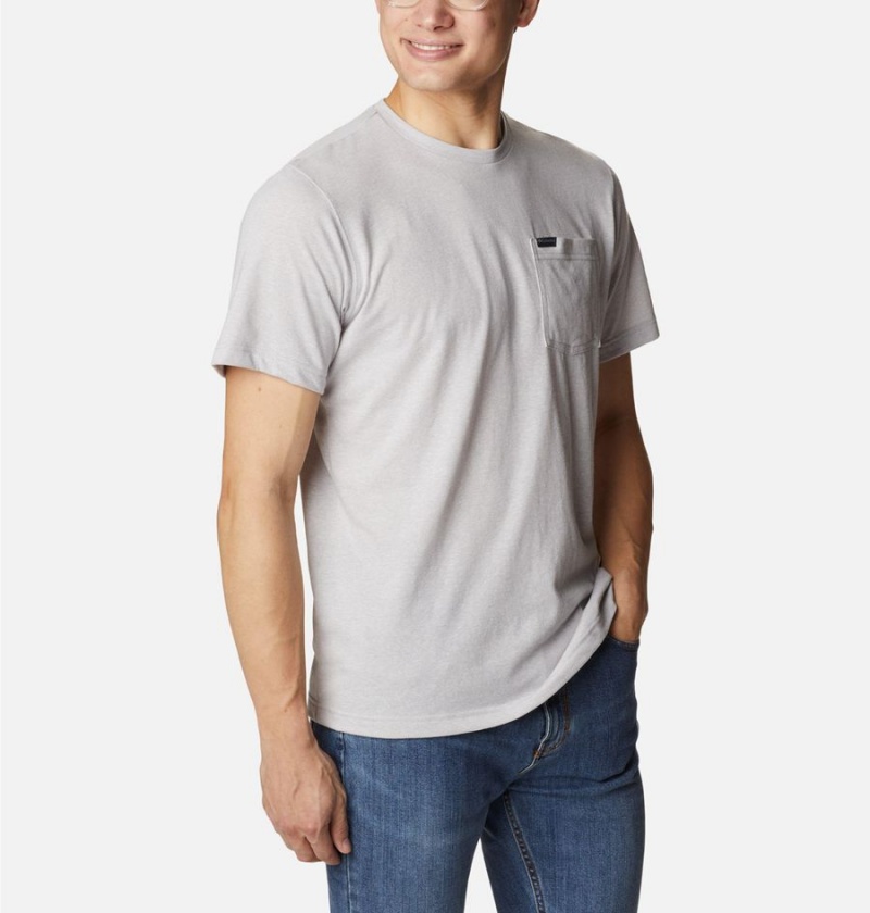 Grey Men's Columbia Thistletown Hills Pocket T-Shirt | QSBDZ-7342