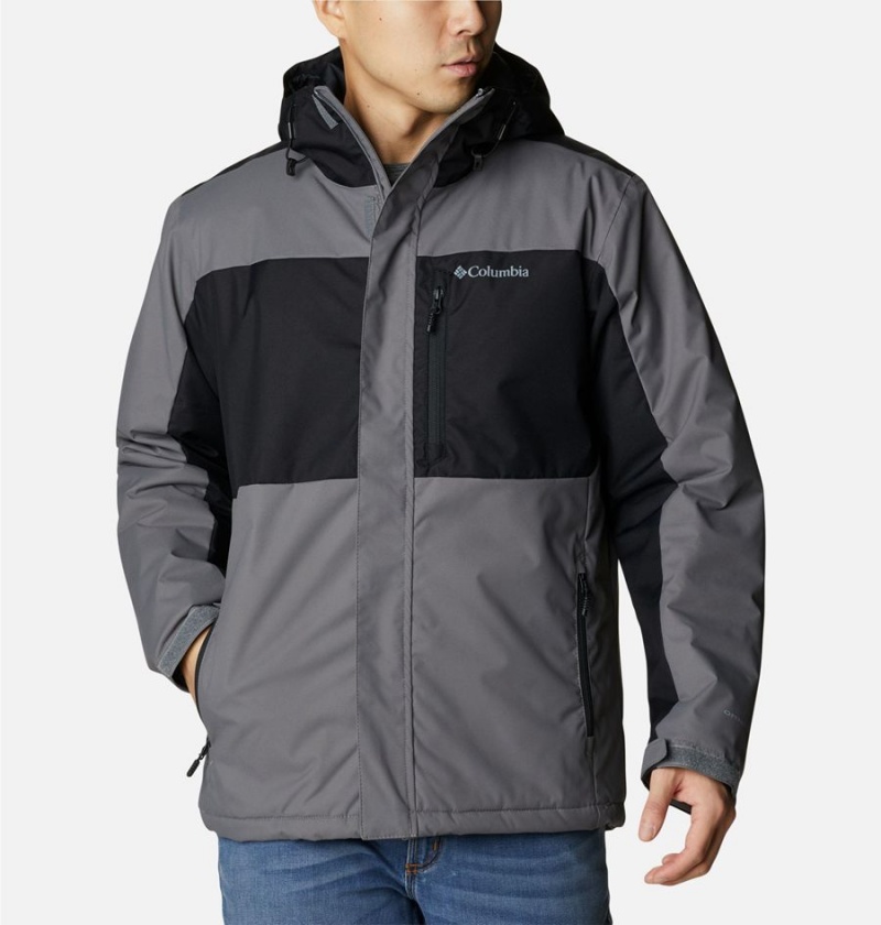 Grey Men\'s Columbia Tipton Peak II Insulated Rain Jacket | SBKXD-4527