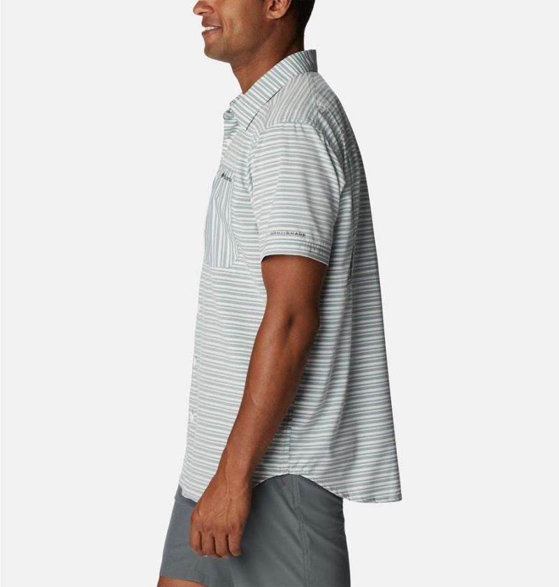 Grey Men's Columbia Twisted Creek III Short Sleeve Shirt | OTRZQ-0186