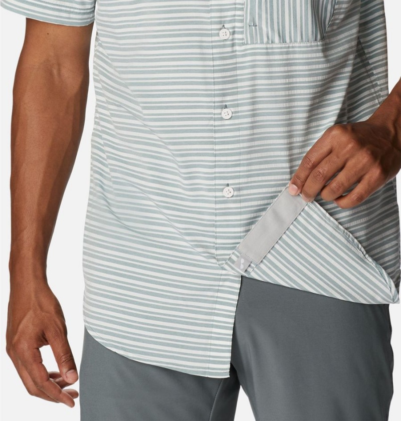 Grey Men's Columbia Twisted Creek III Short Sleeve Shirt | OTRZQ-0186