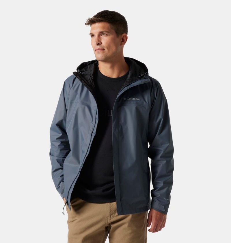 Grey Men's Columbia Watertight II Rain Jacket | IPDEC-3476