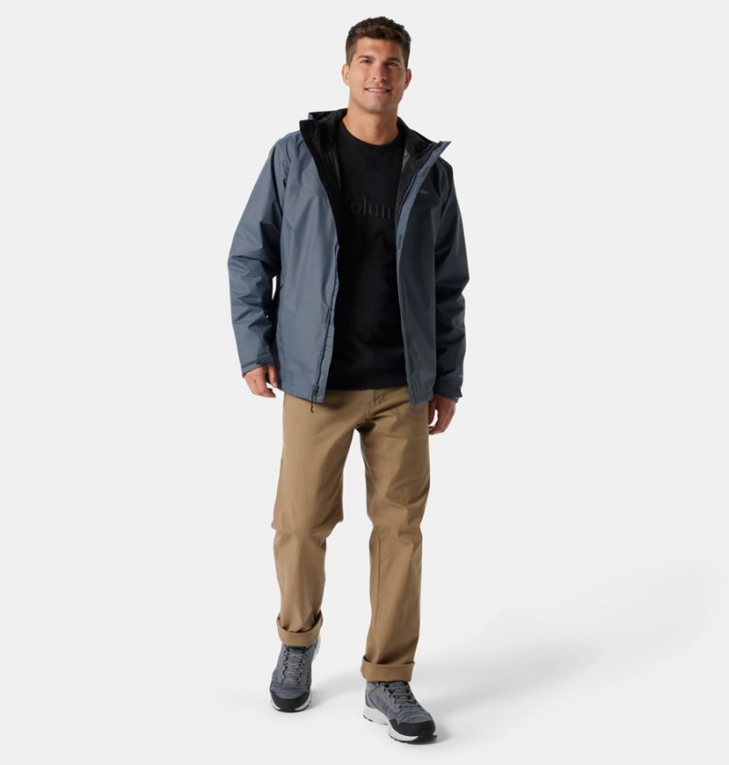 Grey Men's Columbia Watertight II Rain Jacket | IPDEC-3476