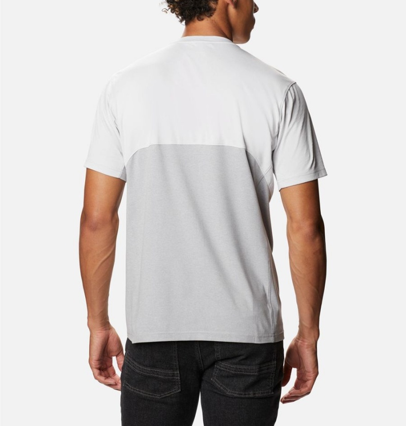 Grey Men's Columbia Zero Ice Cirro-Cool Short Sleeve T-Shirt | YQORD-0297