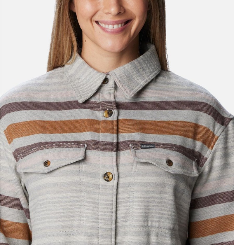 Grey Women's Columbia Calico Basin Jacket Shirt | QNOCH-3704