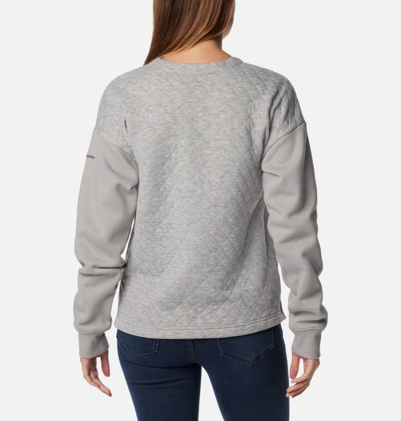 Grey Women's Columbia Hart Mountain Quilted Crew Pullover | ZLJMH-6832