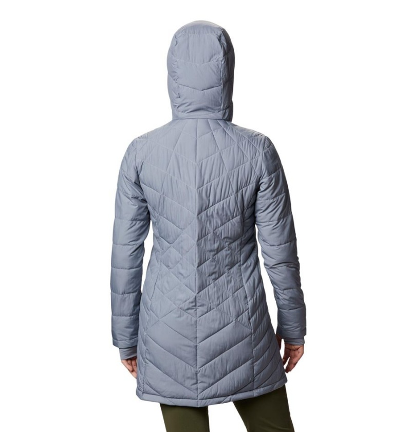 Grey Women's Columbia Heavenly Long Hooded Puffer Jacket | BDQSL-4936