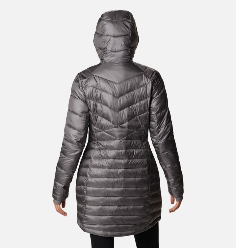 Grey Women's Columbia Joy Peak Mid Insulated Hooded Puffer Jacket | GVSNR-1507