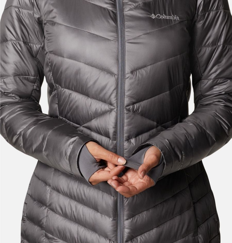 Grey Women's Columbia Joy Peak Mid Insulated Hooded Puffer Jacket | GVSNR-1507