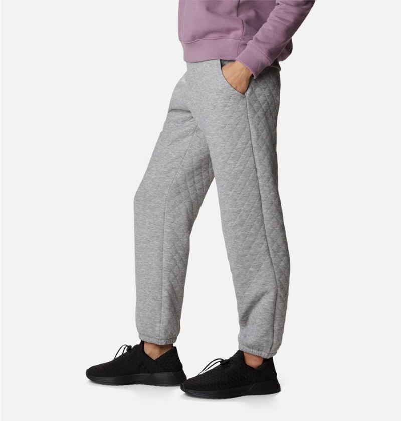 Grey Women's Columbia Lodge Quilted Joggers Pants | OJEPY-3860