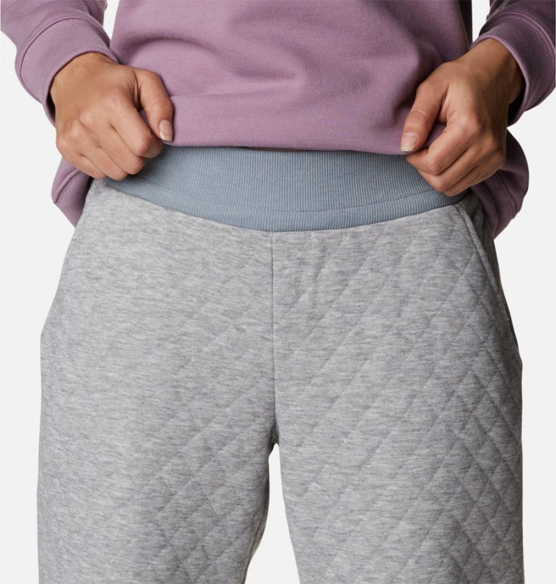 Grey Women's Columbia Lodge Quilted Joggers Pants | OJEPY-3860