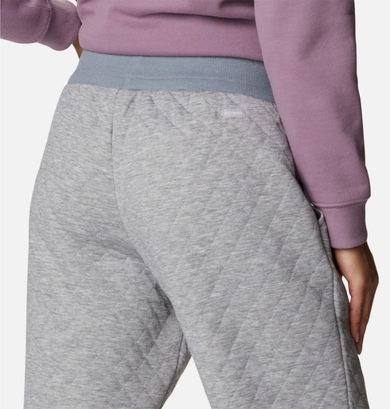 Grey Women's Columbia Lodge Quilted Joggers Pants | OJEPY-3860