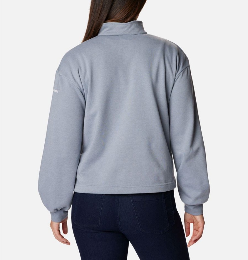 Grey Women's Columbia Logo French Terry Half Zip Pullover | SDITB-9756