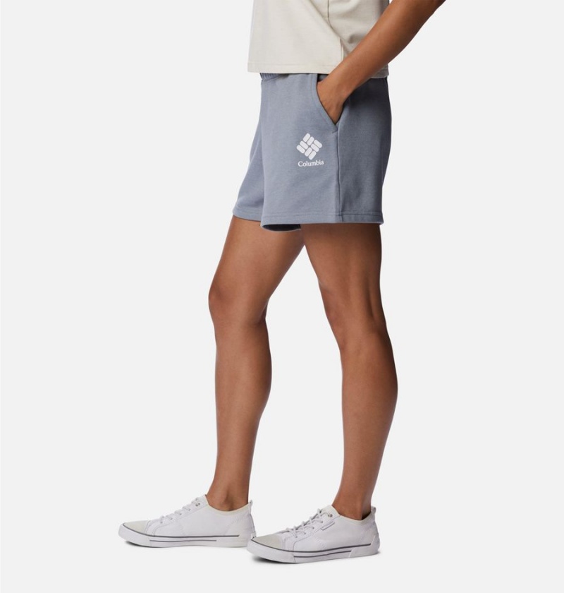 Grey Women's Columbia Logo III French Terry Shorts | SVFBG-2560