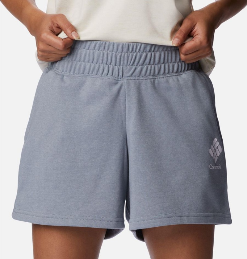 Grey Women's Columbia Logo III French Terry Shorts | SVFBG-2560