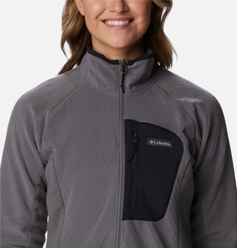 Grey Women's Columbia Outdoor Tracks Full Zip Fleece Jacket | RLWNI-1084