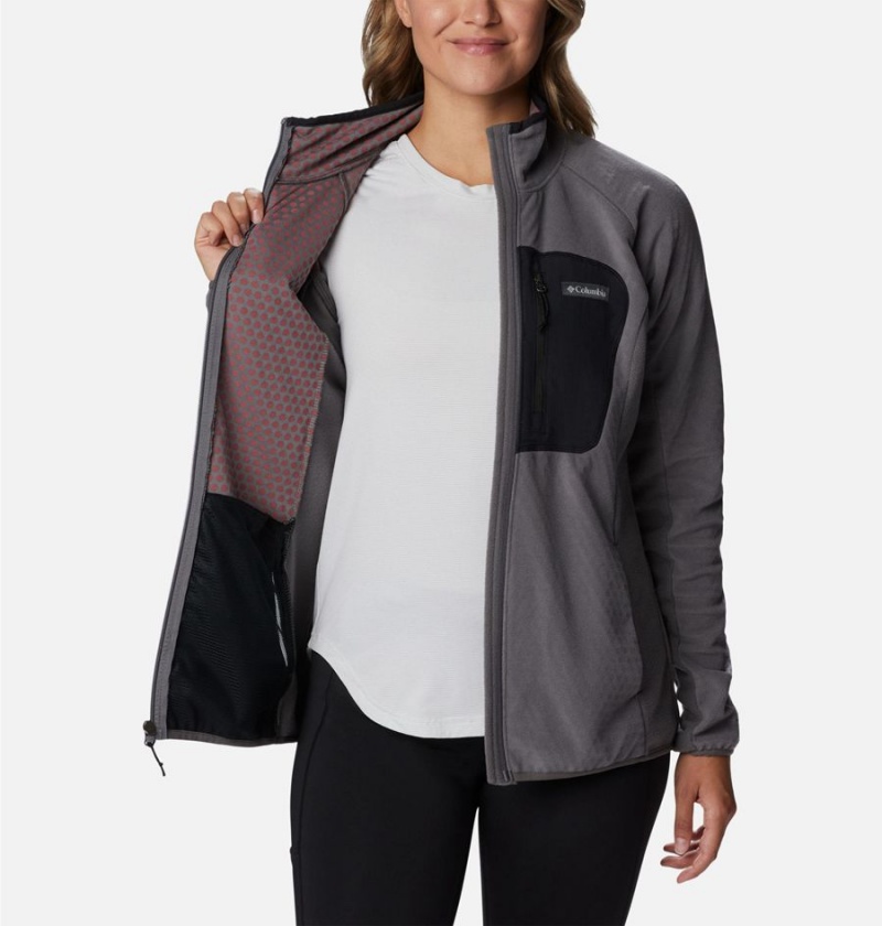 Grey Women's Columbia Outdoor Tracks Full Zip Fleece Jacket | RLWNI-1084